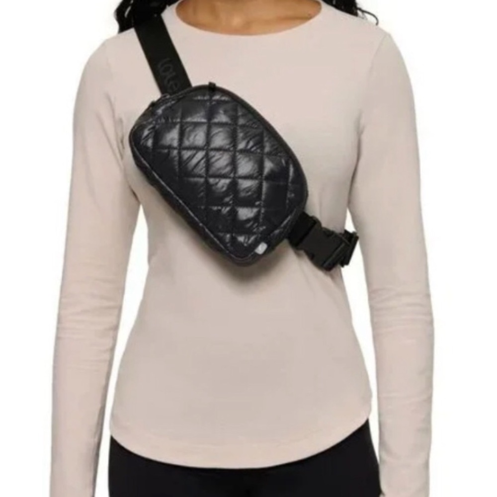 Lole Pink Quilted Crossbody Bag with Adjustable Strap